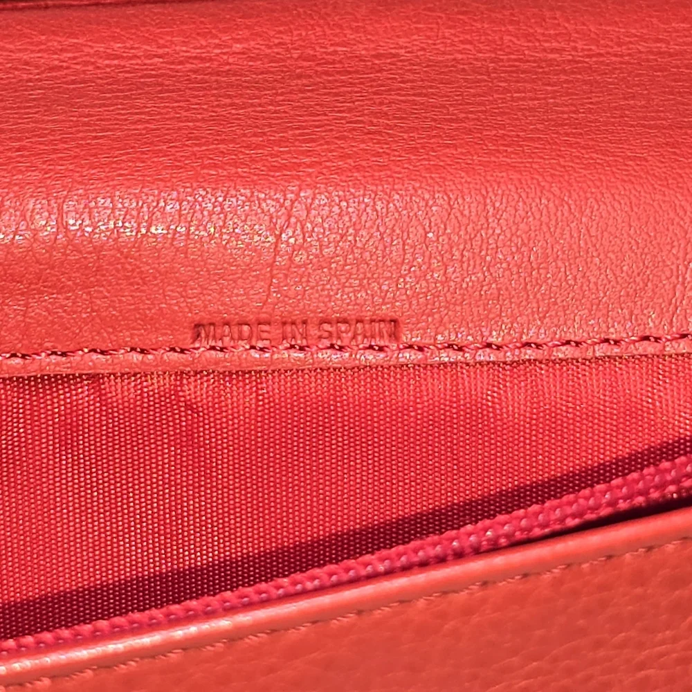 EUC Dior Authentic‎ CD Bifold Navy With Red Leather Long Wallet